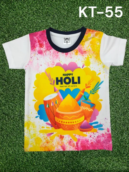Kids Holi T shirt Bulk orders accepted  uploaded by Saanjh Homes on 2/10/2023