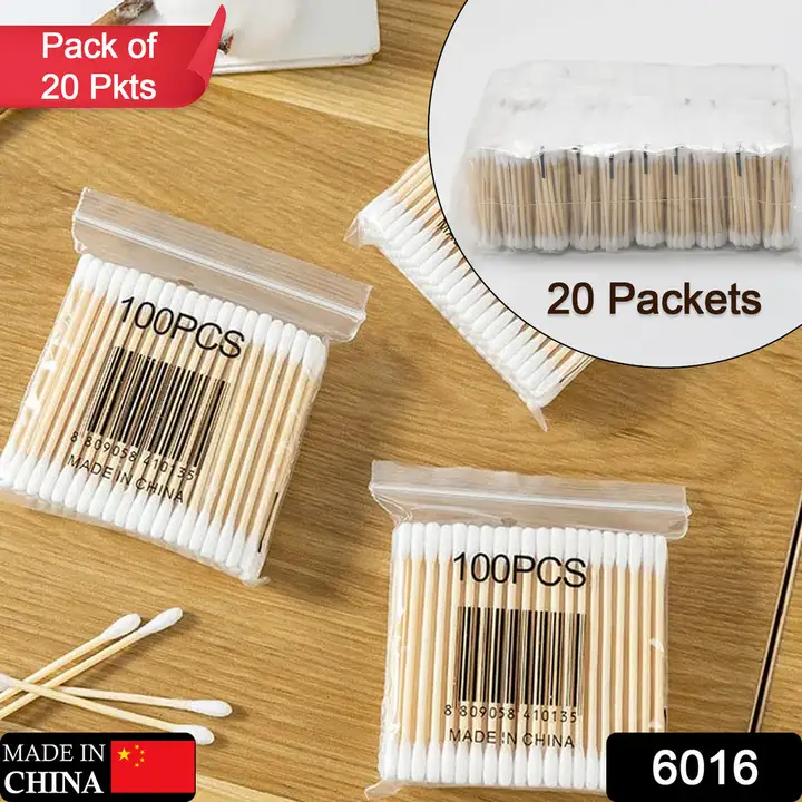 6016 COTTON SWABS BAMBOO WITH WOODEN HANDLES FOR MAKEUP CLEAN CARE EAR CLEANING WOUND CARE COSMETIC  uploaded by DeoDap on 2/10/2023