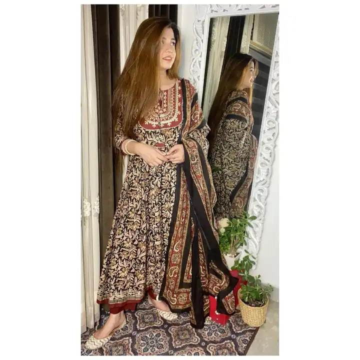 Gown with pant and dupatta  uploaded by Arawali Fashion on 2/10/2023