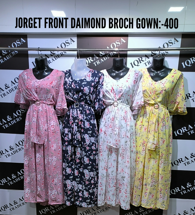 JORGET FRONT DAIMOND BROCH GOWN uploaded by IQRA AND AQSA TRADERS on 5/20/2024