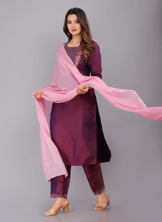Silk kurta set uploaded by Subika Textile pvt . ltd on 2/10/2023