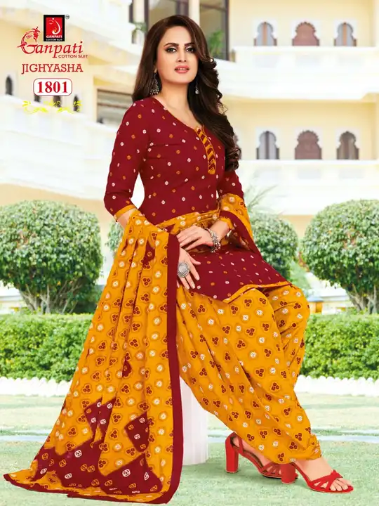 Ganpati cotton suits dress material uploaded by Swastik creation on 2/10/2023