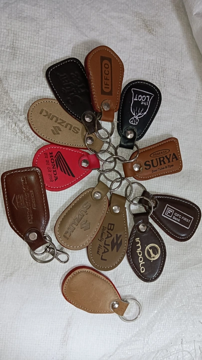 Genuine Leather Keychains with printing uploaded by TASSHAK ENTERPRISES on 2/10/2023