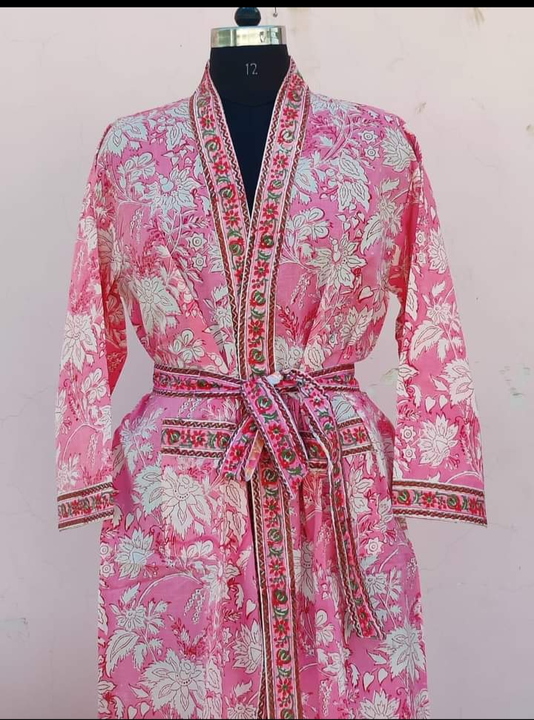 Hand block printed cotton Bathrobe  uploaded by Annu Handicrafts and textile on 2/11/2023