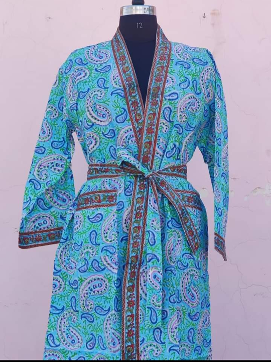 Hand block printed cotton Bathrobe  uploaded by Annu Handicrafts and textile on 2/11/2023