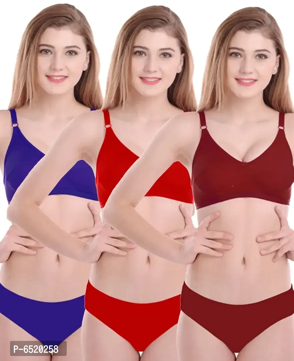 Women's Basic Bra Panty Set uploaded by wholsale market on 2/11/2023