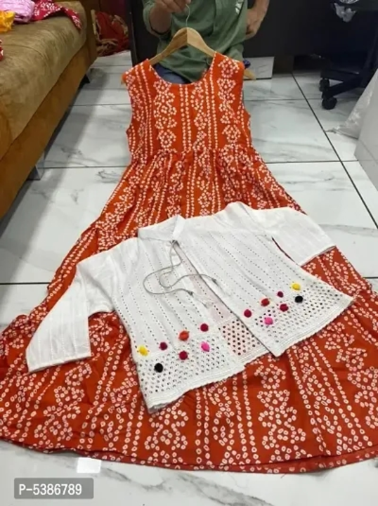 Printed kurti Cotton with jacket uploaded by Sarada Collection on 2/11/2023