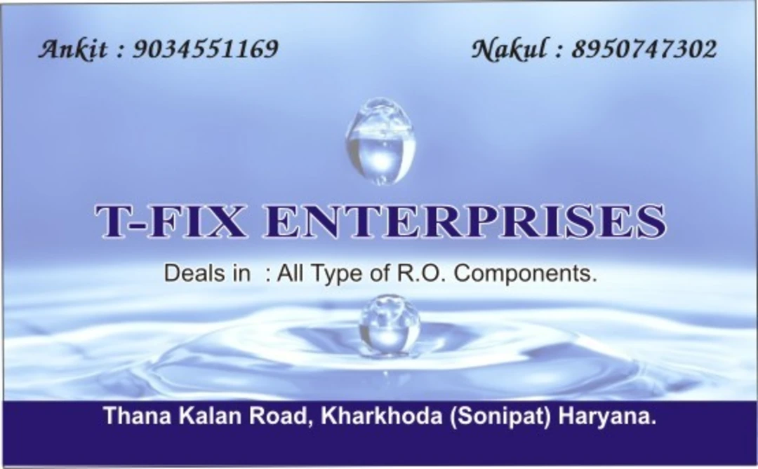 Visiting card store images of T-Fix