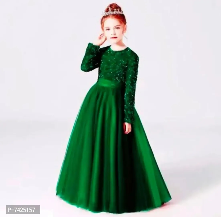 Product image of Girls Party Wear Sequin Work Long Dress, price: Rs. 450, ID: girls-party-wear-sequin-work-long-dress-210e62be