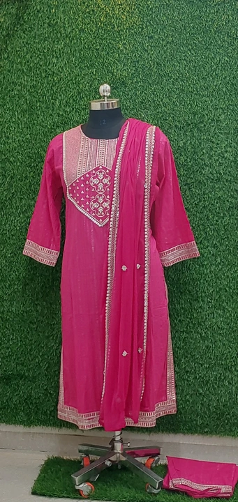 Ready dress 3 peice set , pure cotton with beautiful dupatta uploaded by business on 2/11/2023