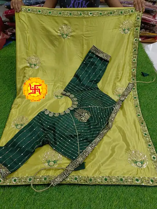 Beautiful Saree with all over Sequence n thread work butties n rich border ..fancy Stitched full wor uploaded by BOKADIYA TEXOFIN on 2/11/2023