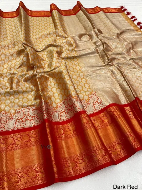 Kanjivaram semi silk sarees with pallu and mor border uploaded by Beluga Inventory on 5/30/2024