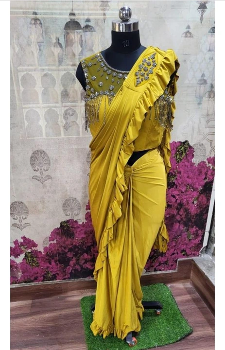Readymade Saree with Stitched Blouse uploaded by business on 2/11/2023