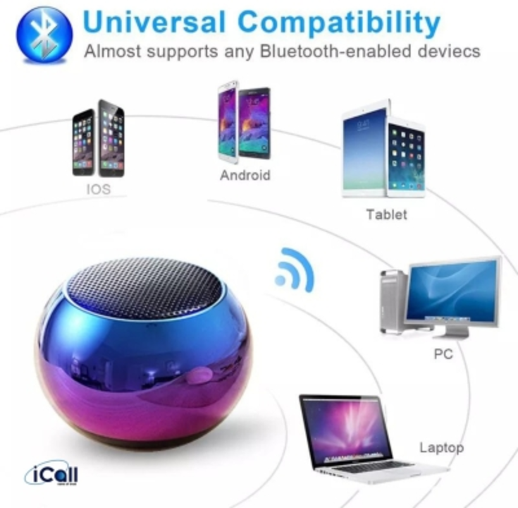 icall Mini Wireless Portable with Powerful Bass & Mic 5 W Bluetooth Speaker uploaded by Samar Communication on 2/11/2023
