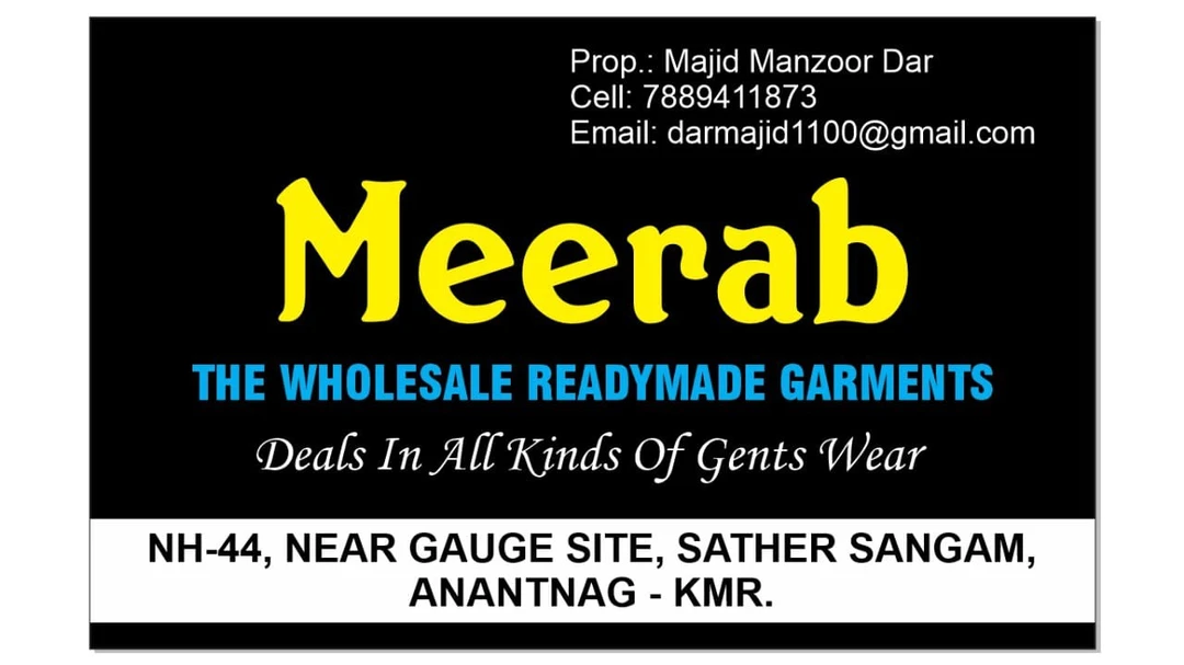 Visiting card store images of Manzoor & sons