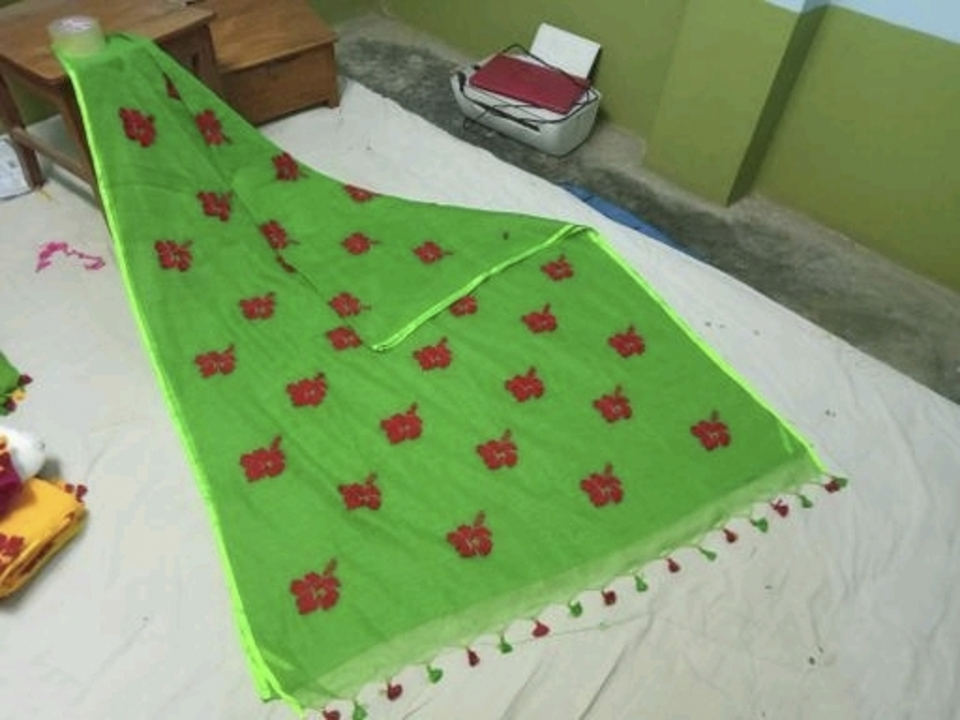 Embroidery Cotton Silk Saree With BP  uploaded by Milaans on 2/11/2023