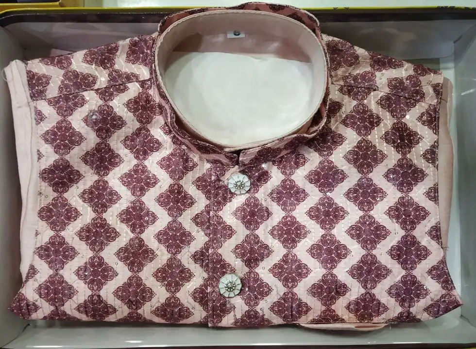 Jacket work kurta pyjama set  1/10 size uploaded by Shree gurudev collection / 9806507567 on 2/11/2023