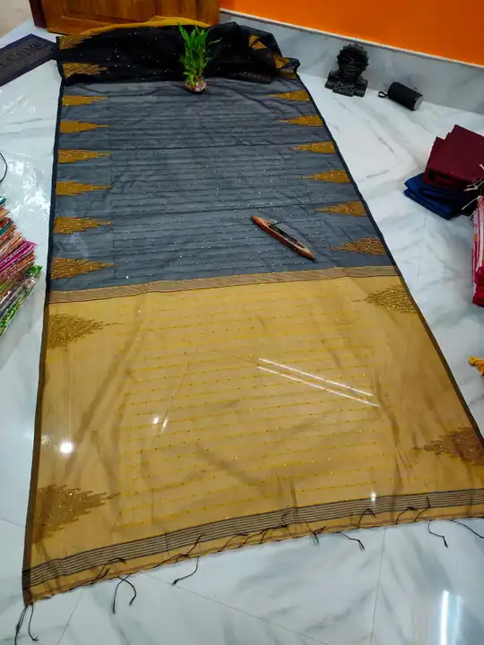 Handloom Cotton Silk Sequence Work Saree  uploaded by Milaans on 2/11/2023