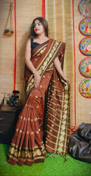 Handloom Cotton Sankho Border Saree 
Blouse in Running
Saree Length: 5.5MTR
Blouse Length: 1.0 MTR
M uploaded by Milaans on 2/11/2023