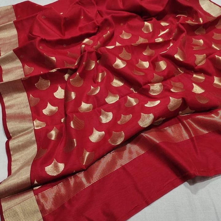 Chanderi handloom sarees cottan silk uploaded by business on 2/20/2021