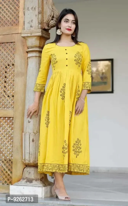 Classic Rayon Printed Anarkali Kurti for Womens uploaded by wholsale market on 5/29/2024