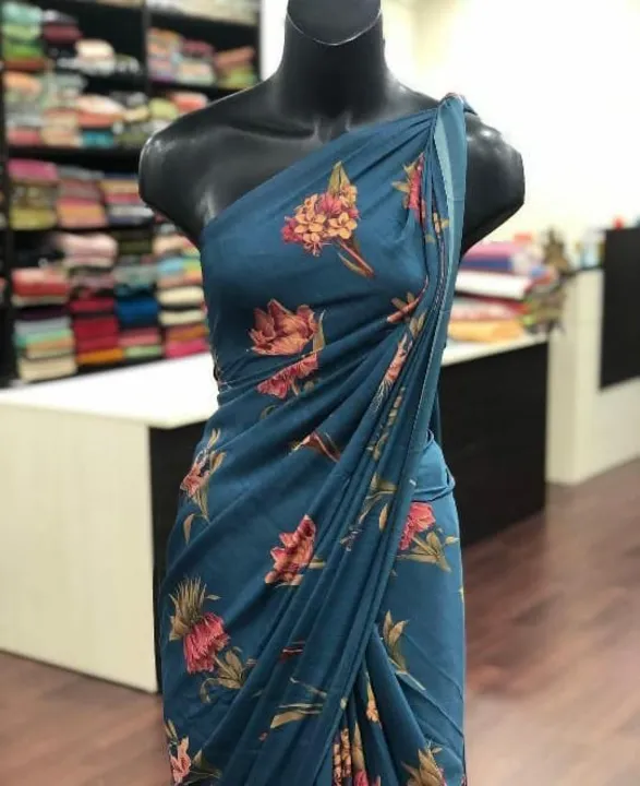 Saree  - Pure Gorgette uploaded by NIVA CREATION on 2/12/2023