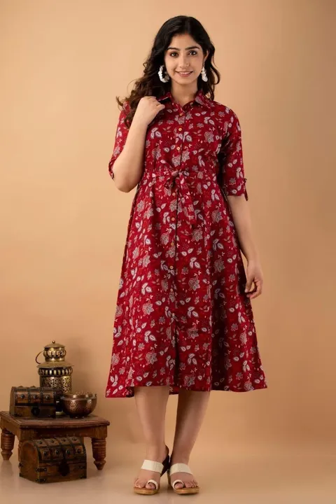 Pure cotton a-line kurti uploaded by ALEEXA OUTLET on 2/12/2023