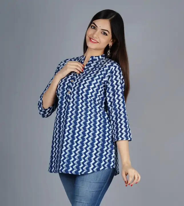 Jaipuri Printed Cotton Fabric Tunic Tops uploaded by Gudda collection  on 5/23/2024