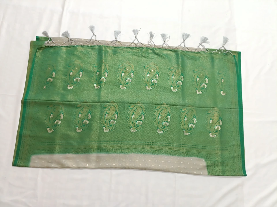 Softy copper with Silver Butta  uploaded by LIKESH SILK SAREES on 2/12/2023