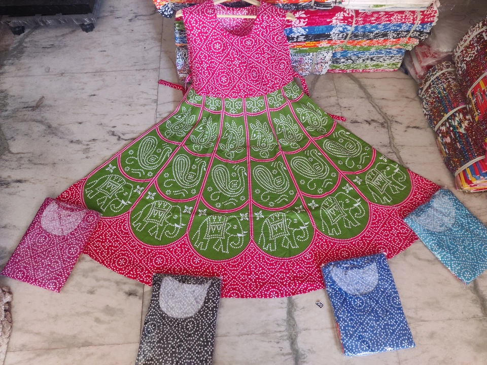 Jaipuri cotton middi gown  uploaded by Durga Parvati textile on 2/13/2023
