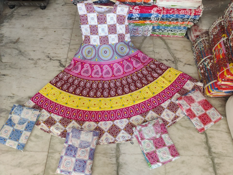 Jaipuri cotton middi gown  uploaded by Durga Parvati textile on 2/13/2023