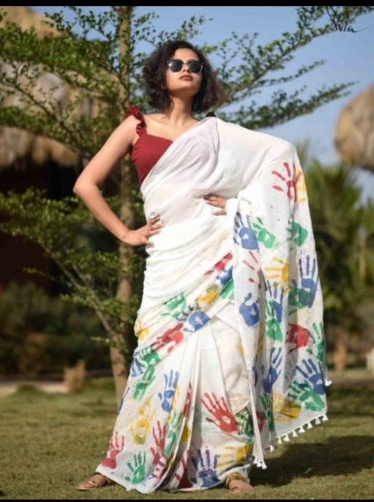 Holi special saree with blouse pis uploaded by Sagar textail on 2/13/2023
