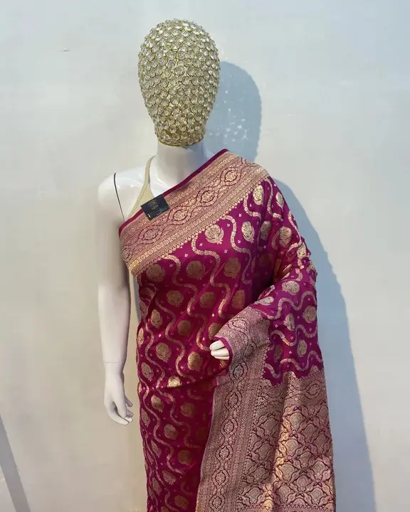 A beautiful Rani Pure katan handloom Silk Saree all over jaal work  uploaded by business on 2/13/2023