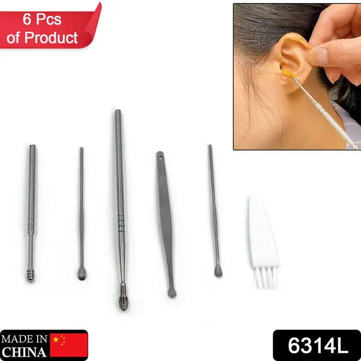 6314L 6PCS EARWAX REMOVAL KIT | EAR CLEANSING TOOL SET | EAR CURETTE EAR WAX REMOVER TOOL (LOOSE PAC uploaded by DeoDap on 2/13/2023