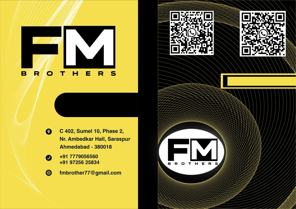 Visiting card store images of FM Brothers 