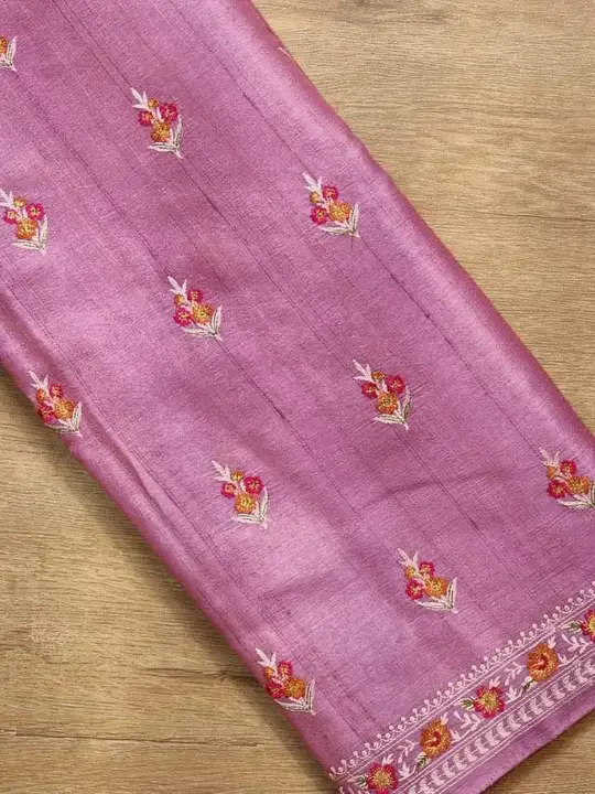 Desi Tussar embroidery silk saree  uploaded by Tamanna Handloom on 2/13/2023