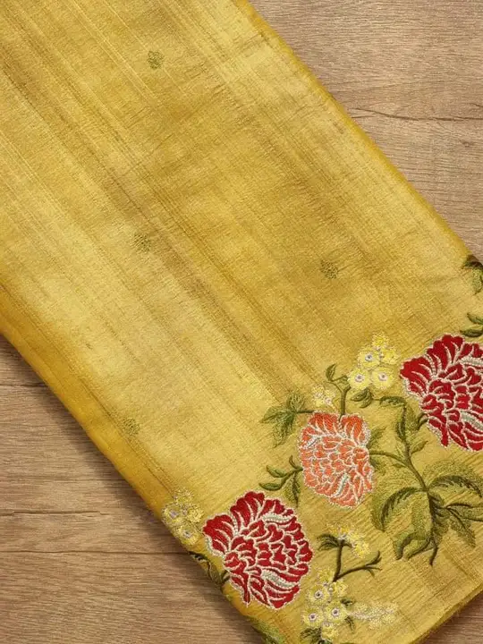 Desi Tussar embroidery silk saree  uploaded by business on 2/13/2023