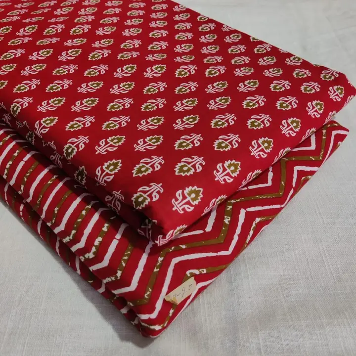 All cotton prosing jaipuri sanganeri Bagru print 3 pic and 2 pic fabric available  uploaded by Shree ram fabric on 2/13/2023