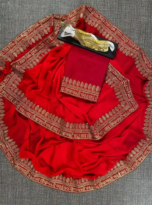 Red rose saree uploaded by GS TRADERS on 2/13/2023