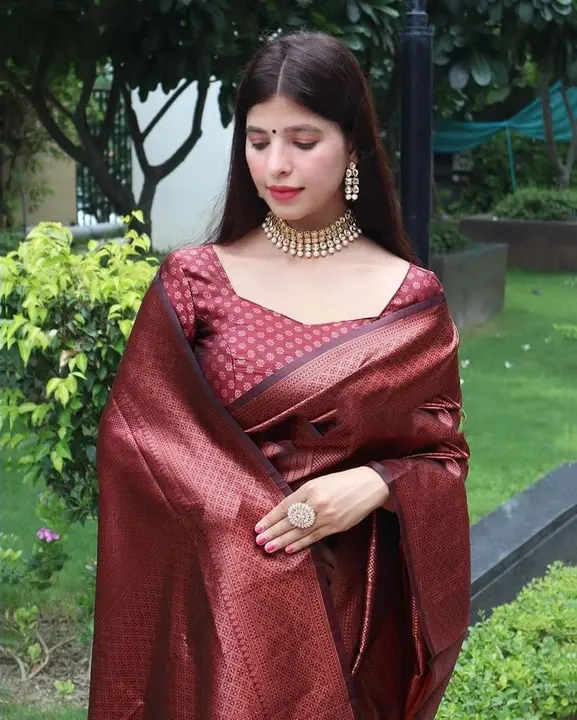 Beautiful banarasi silk saree red saree uploaded by Dhananjay Creations Pvt Ltd. on 2/13/2023