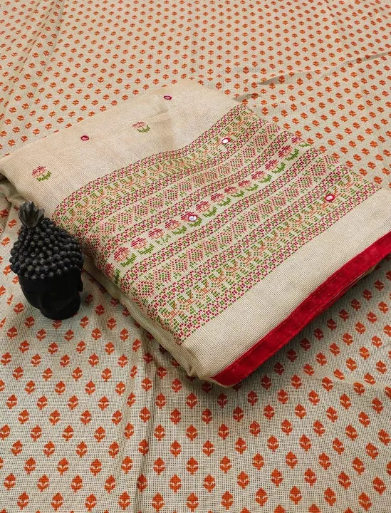 Linen jute silk saree uploaded by Beluga Inventory on 2/13/2023