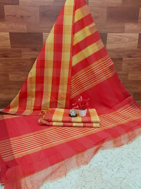Checked plain saree's  uploaded by VK Elampillai sarees on 2/13/2023