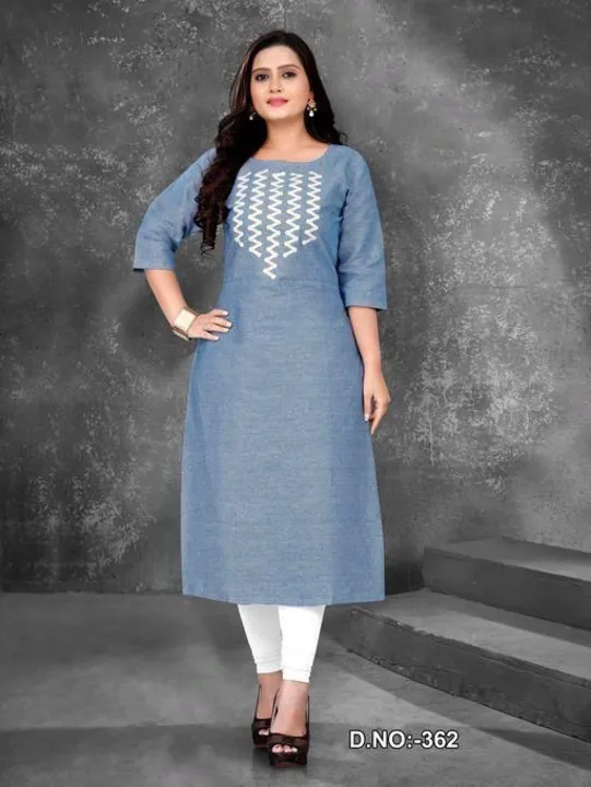 Khadi cotton kurti with embriodery work uploaded by Ganesha Creation on 2/13/2023