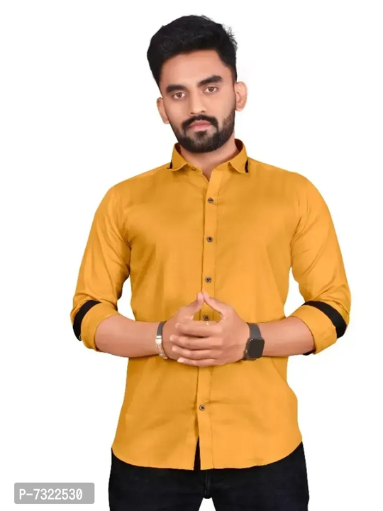 Mens Cotton Solid Long Sleeve Casual Shirt uploaded by wholsale market on 2/13/2023