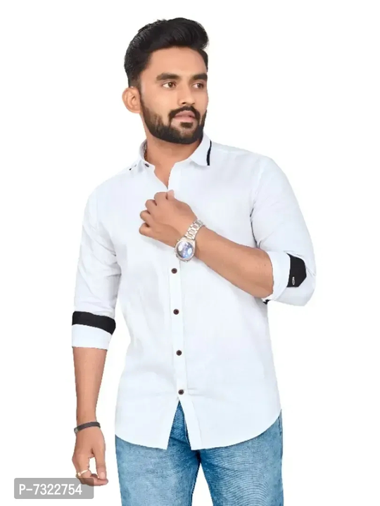 Mens Cotton Solid Long Sleeve Casual Shirt uploaded by wholsale market on 2/13/2023