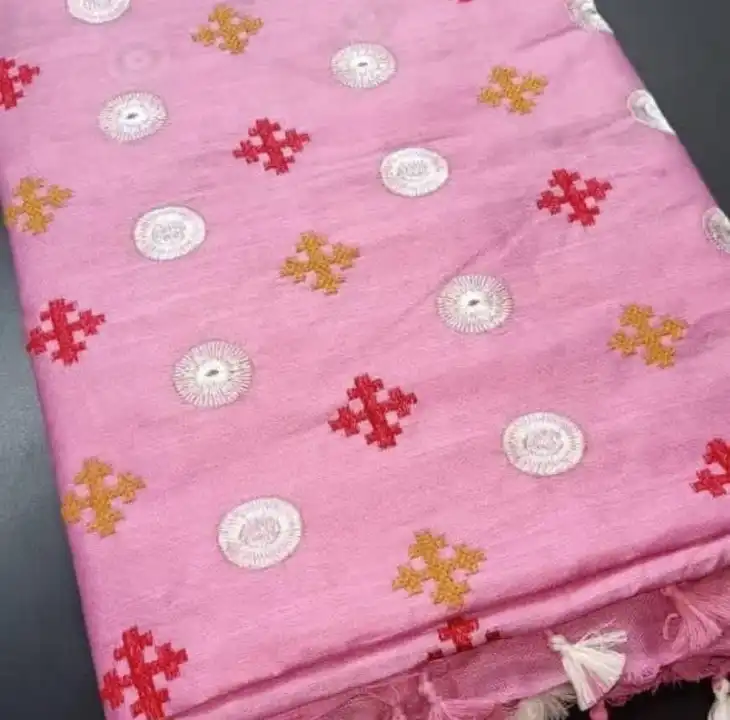Cotton Salab Sarees With Embodry work uploaded by Salman Handloom on 2/13/2023