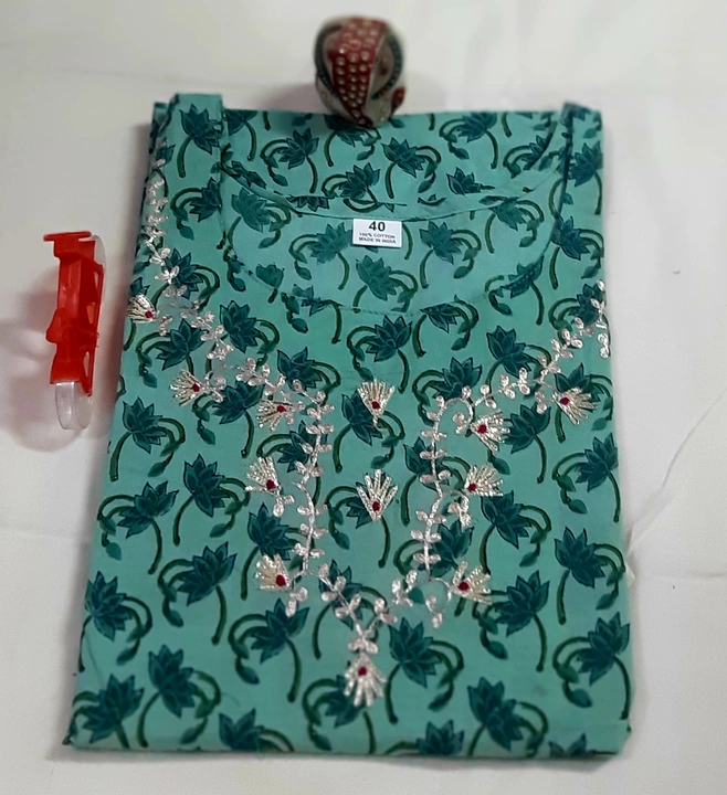 Kurti pure cotton 60*60 fabric length 46 plus uploaded by Kurti lehnga on 2/14/2023