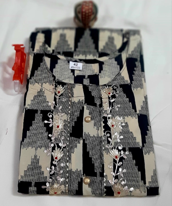 Kurti pure cotton 60*60 fabric length 46 plus uploaded by business on 2/14/2023