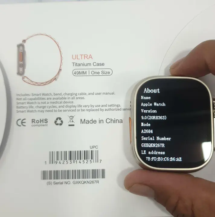 U8 Max 49 mm smart watch with 🍏 logo uploaded by KPtech Mobile Accessories on 2/14/2023