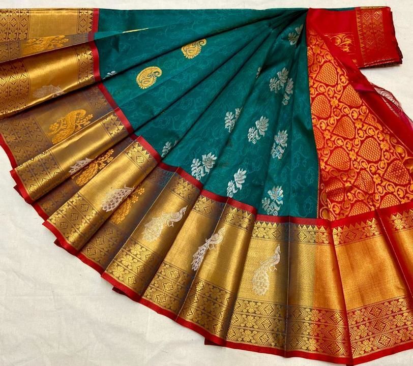 Kanchi border latha kuppadam sarees superb quality n fabulous colours  uploaded by Jai hi fashions on 2/20/2021